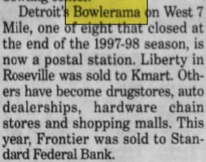 Bowlerama - Aug 18 1999 Article